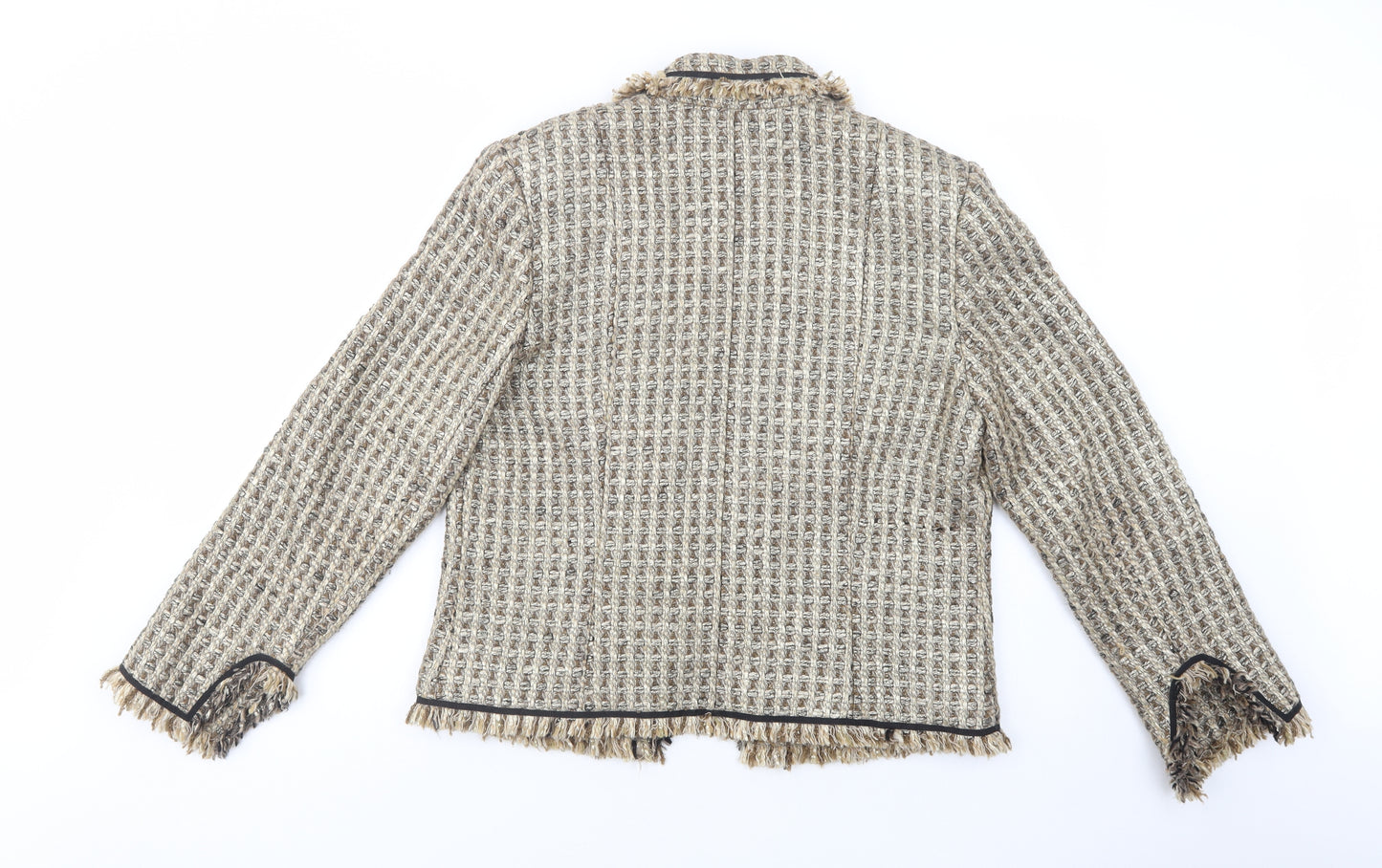 TUZZI Womens Beige   Jacket Blazer Size 14