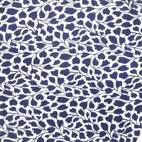 Marks and Spencer Womens Blue Crew Neck Floral Viscose Pullover Jumper Size 12