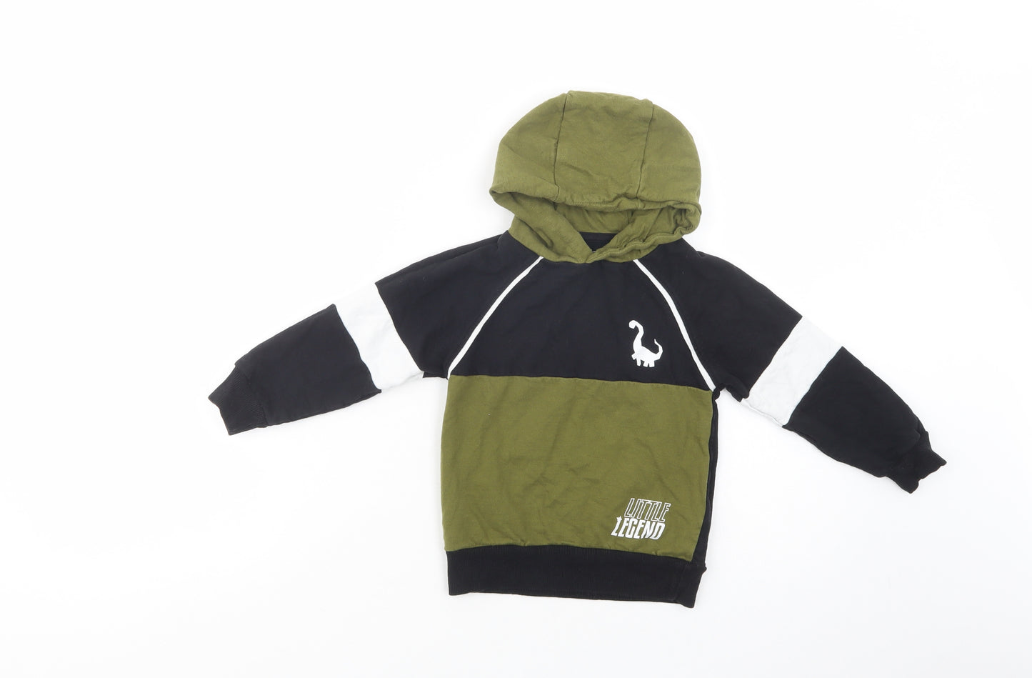 Studio Boys Black Colourblock Cotton Pullover Hoodie Size 3-4 Years  Pullover - Little Legend