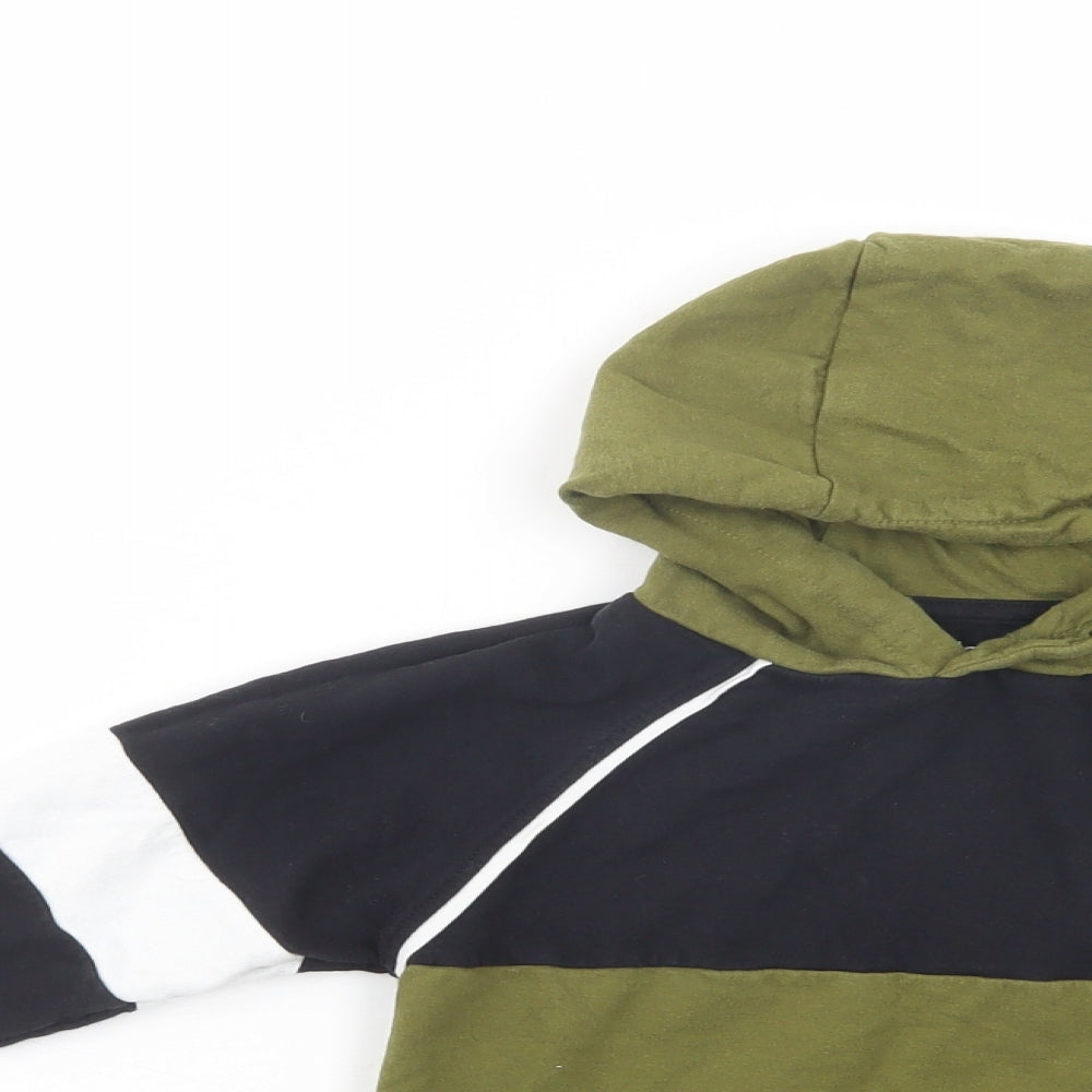 Studio Boys Black Colourblock Cotton Pullover Hoodie Size 3-4 Years  Pullover - Little Legend