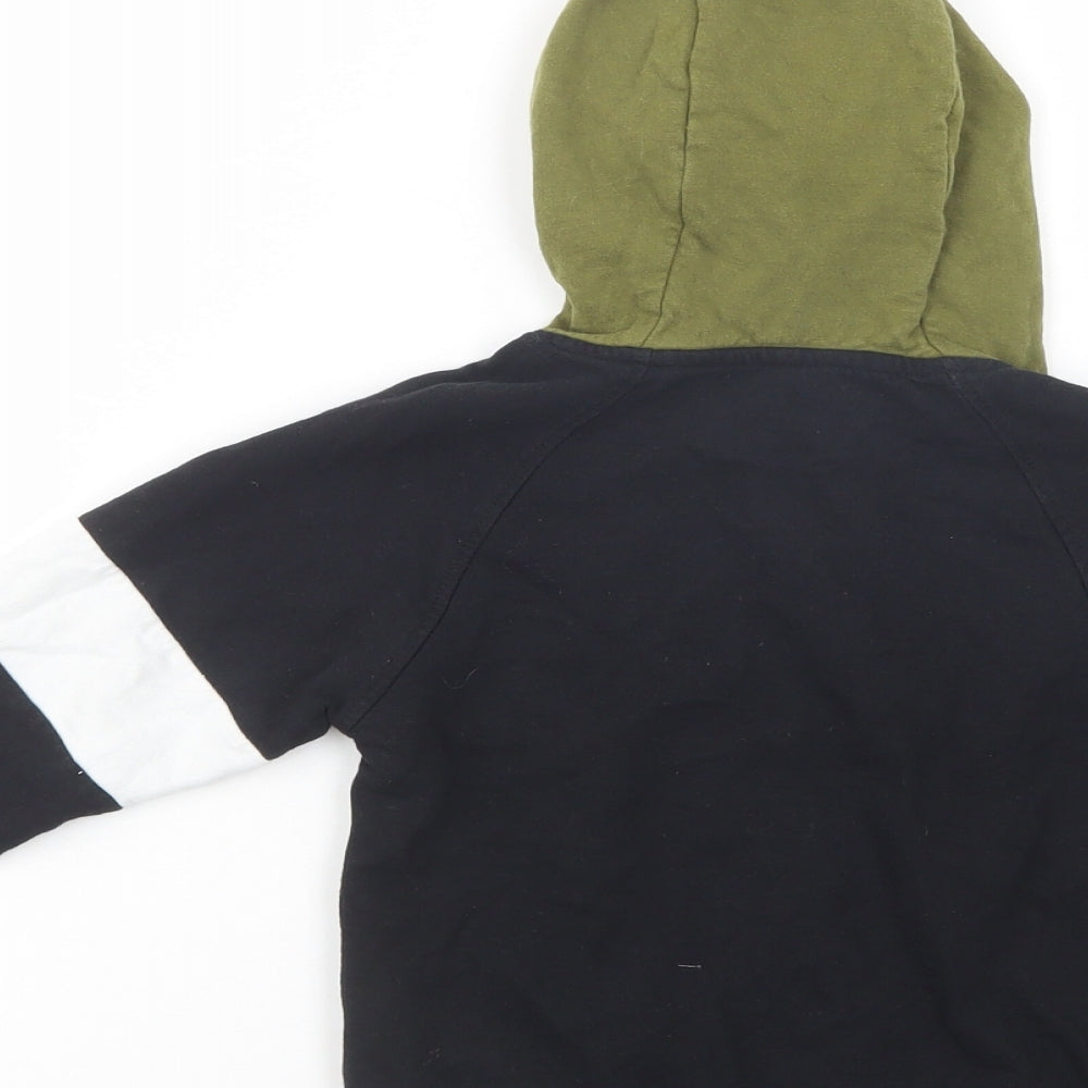 Studio Boys Black Colourblock Cotton Pullover Hoodie Size 3-4 Years  Pullover - Little Legend