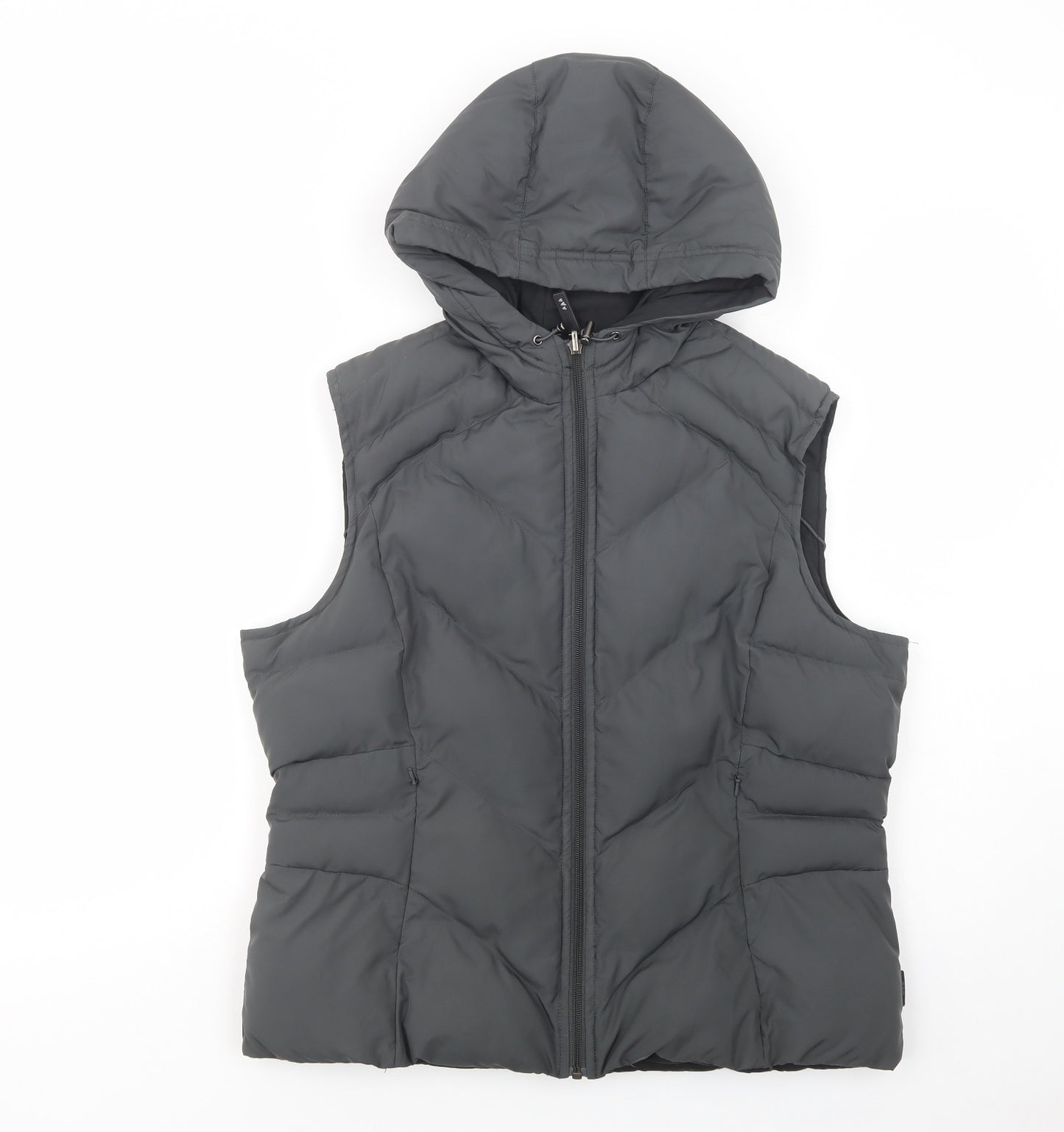 Per Una Womens Grey   Gilet Waistcoat Size L  Zip