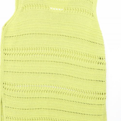 George Womens Green V-Neck  Acrylic Vest Jumper Size 16