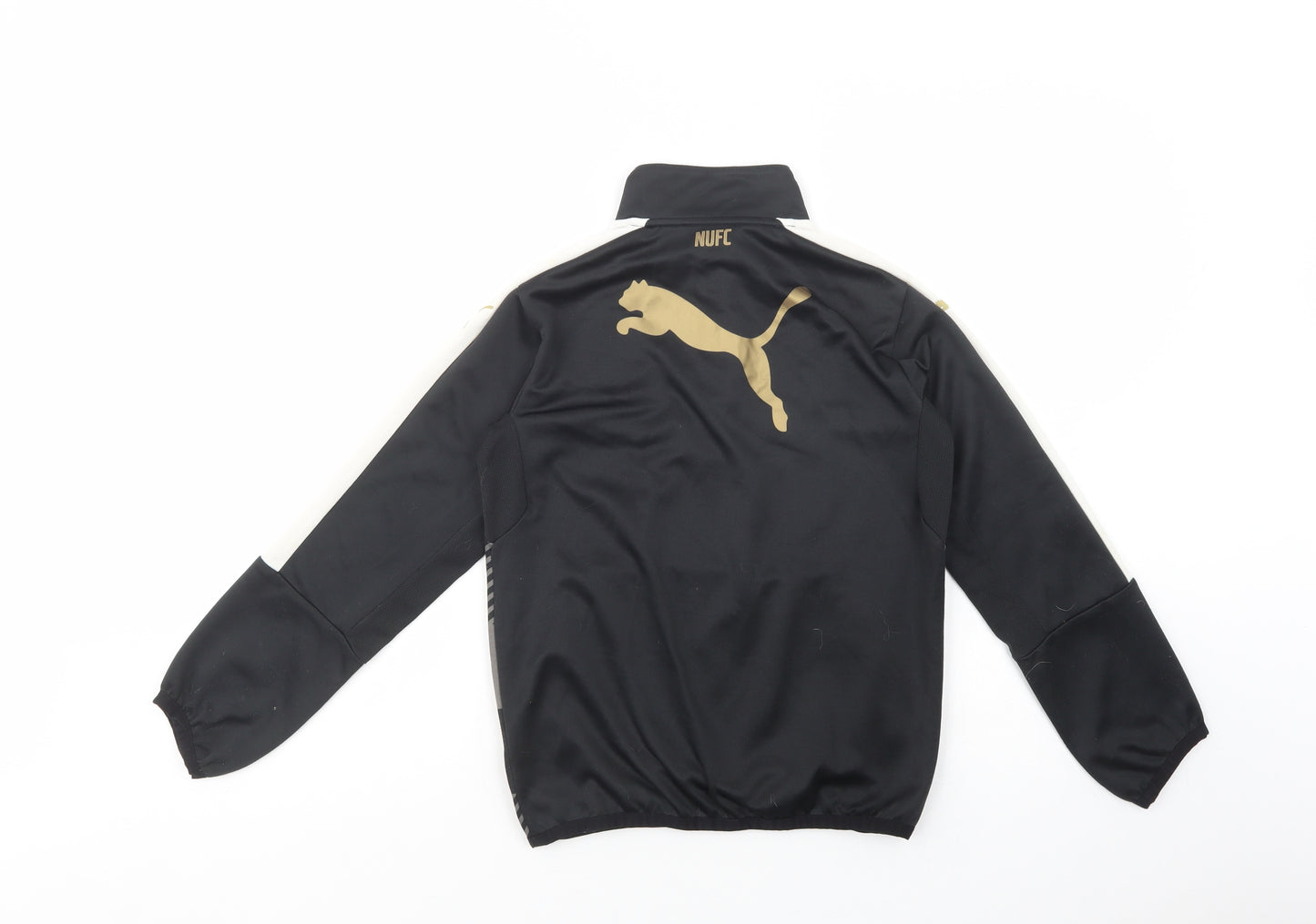 PUMA Boys Black Geometric Polyester Pullover Sweatshirt Size 11-12 Years  Zip - Newcastle United