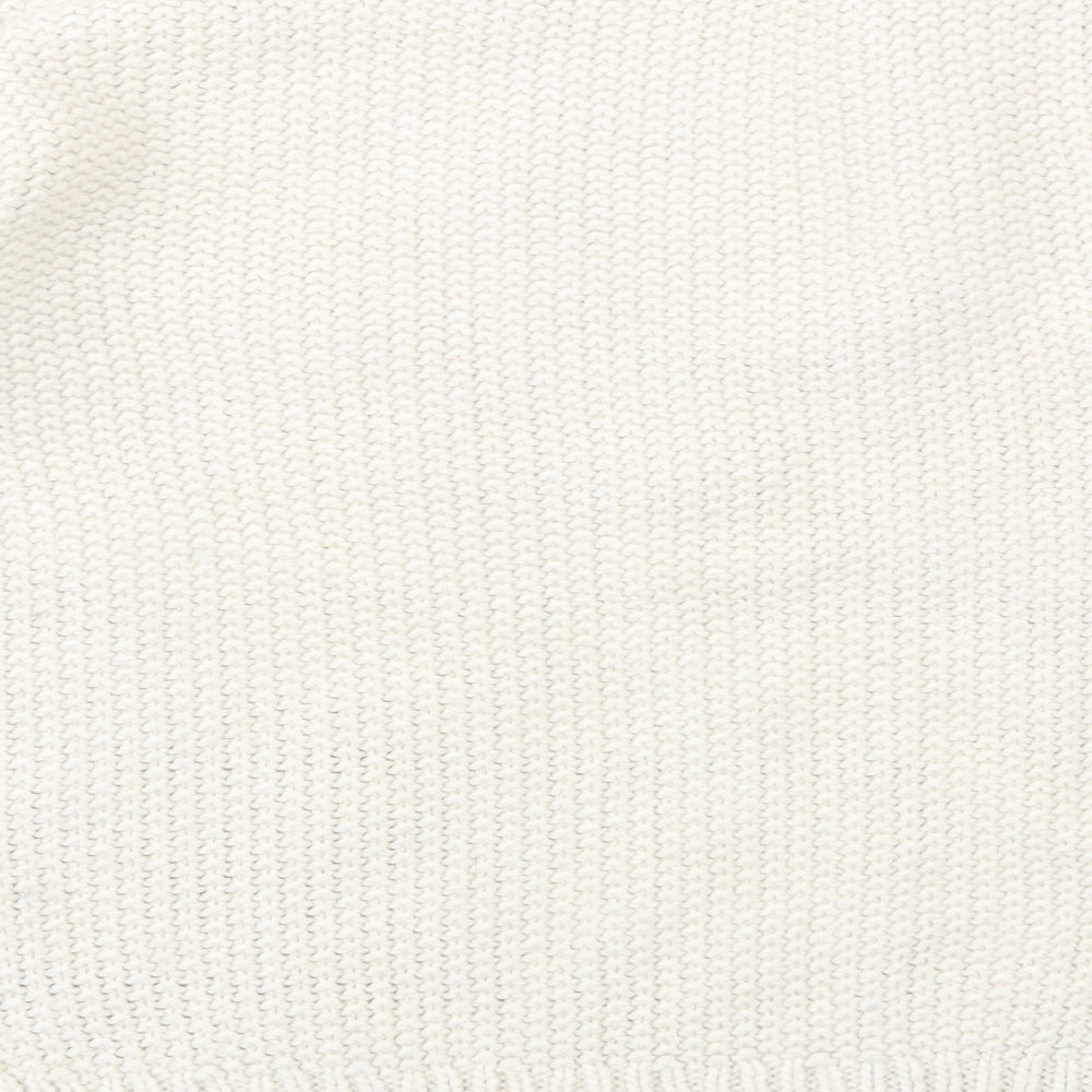 H&M Womens Beige Crew Neck  Acrylic Pullover Jumper Size S