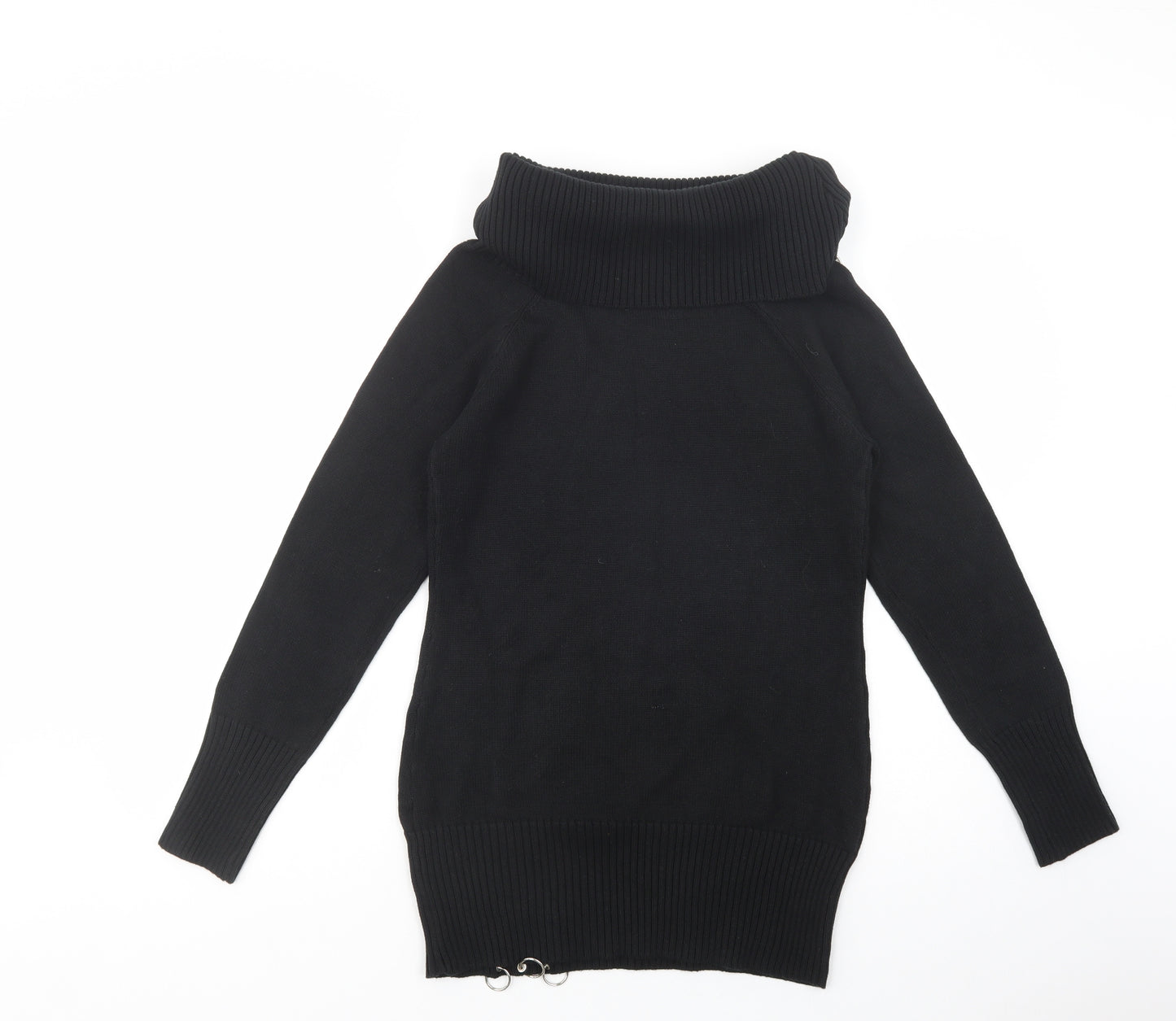 Selection Womens Black Roll Neck  Cotton Pullover Jumper Size L