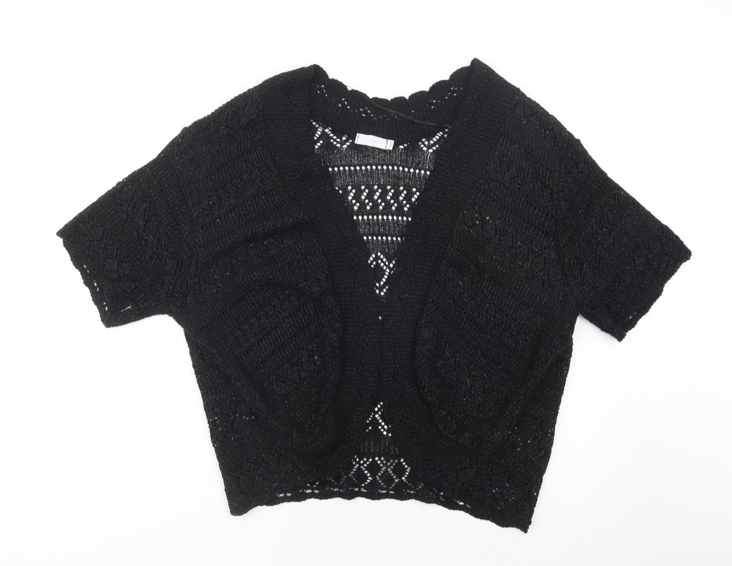 Yours Womens Black V-Neck  Acrylic Cardigan Jumper Size 30