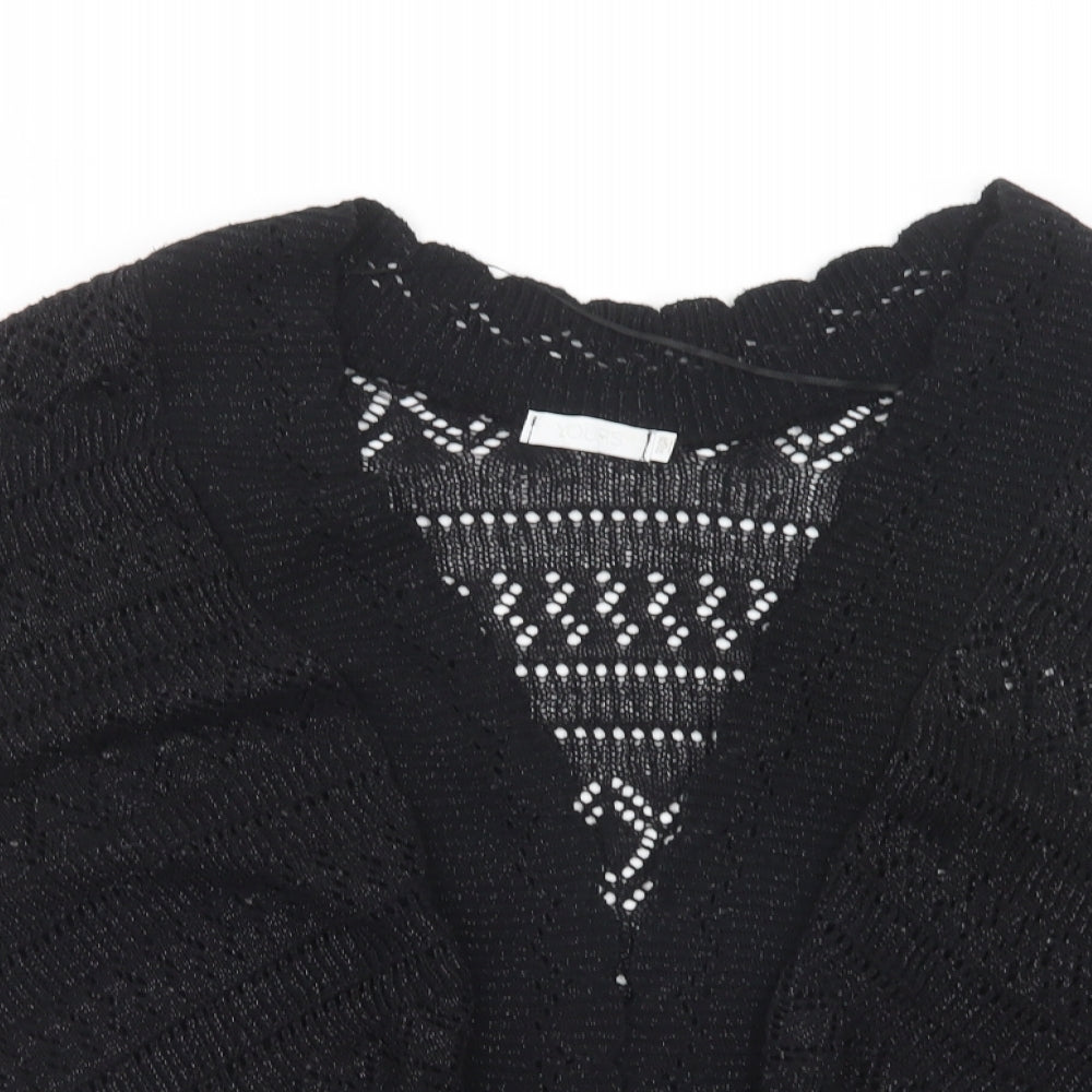 Yours Womens Black V-Neck  Acrylic Cardigan Jumper Size 30