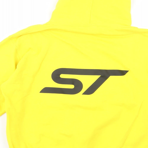 Awdis Womens Yellow  Cotton Pullover Hoodie Size M  Pullover