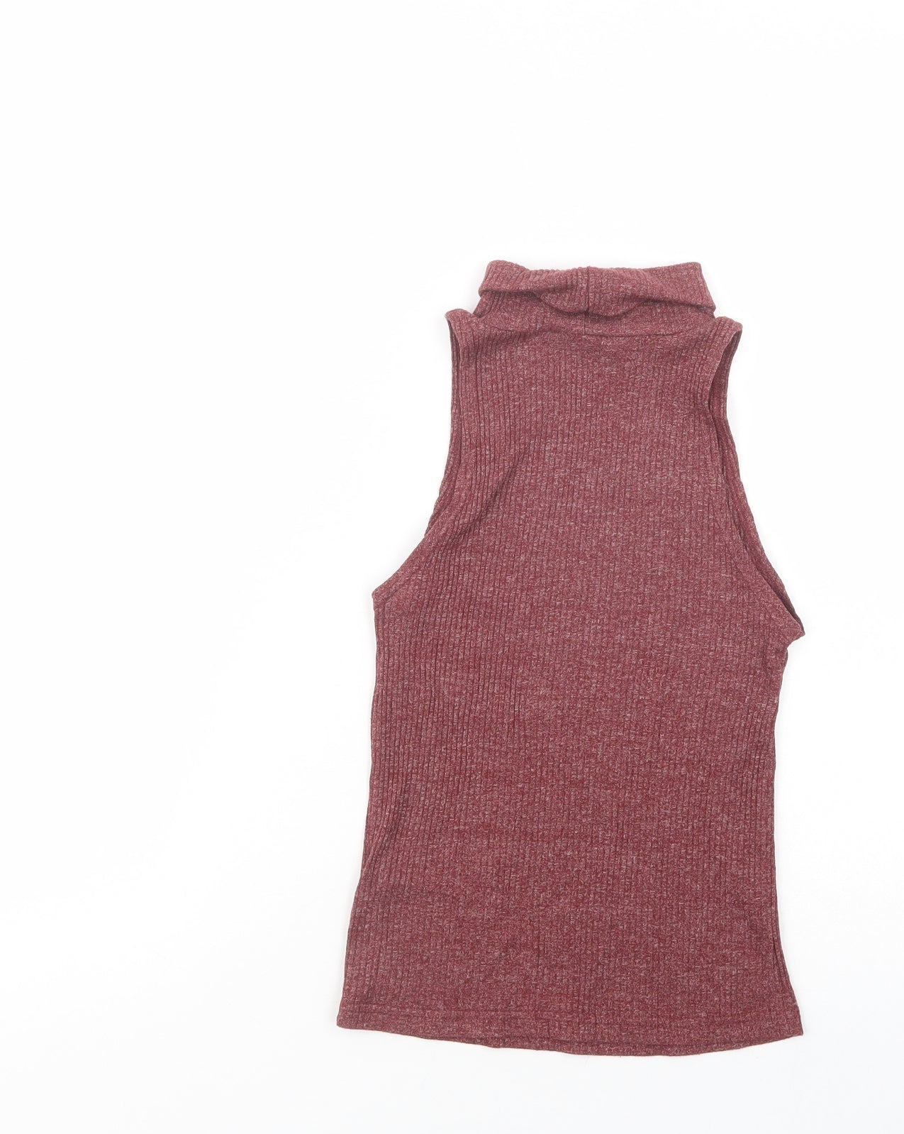 New Look Womens Purple  Cotton Basic Blouse Size 8 Roll Neck