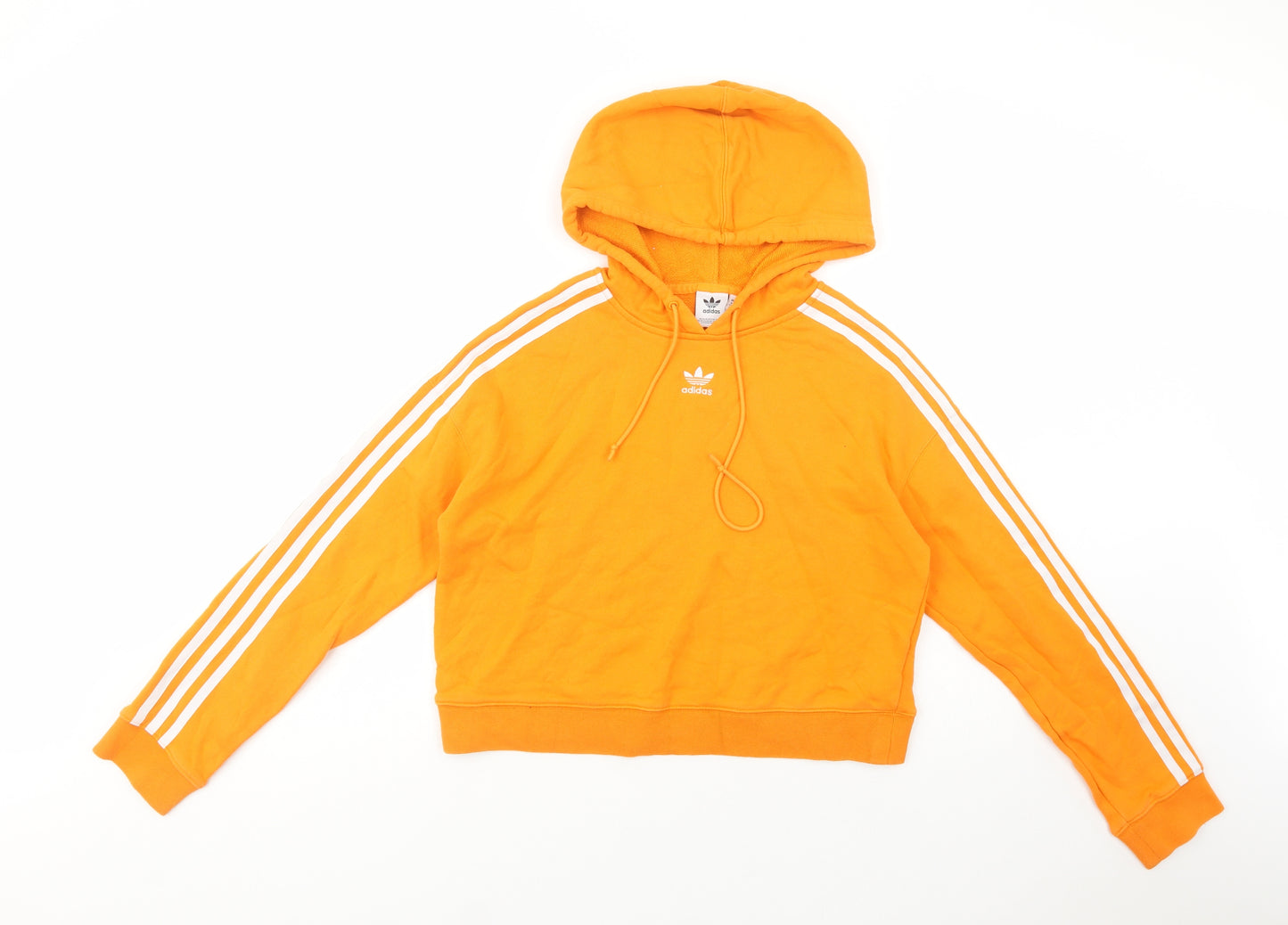 adidas Womens Orange  Cotton Pullover Hoodie Size 6  Pullover