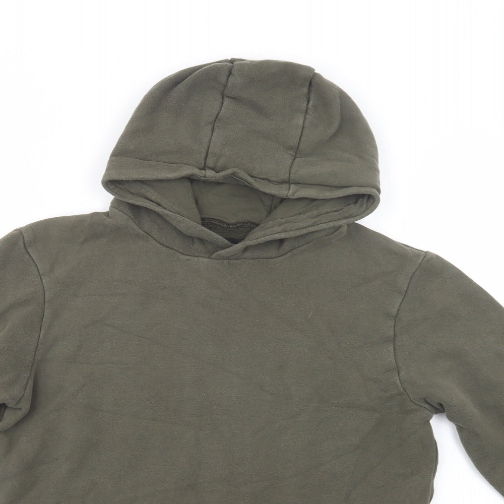 River Island Boys Green  Cotton Pullover Hoodie Size 11-12 Years  Pullover