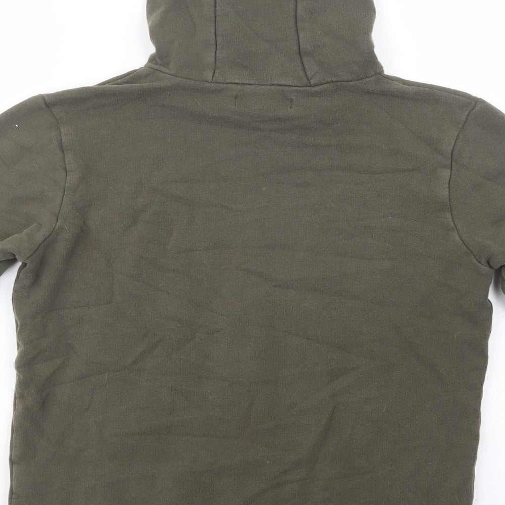 River Island Boys Green  Cotton Pullover Hoodie Size 11-12 Years  Pullover