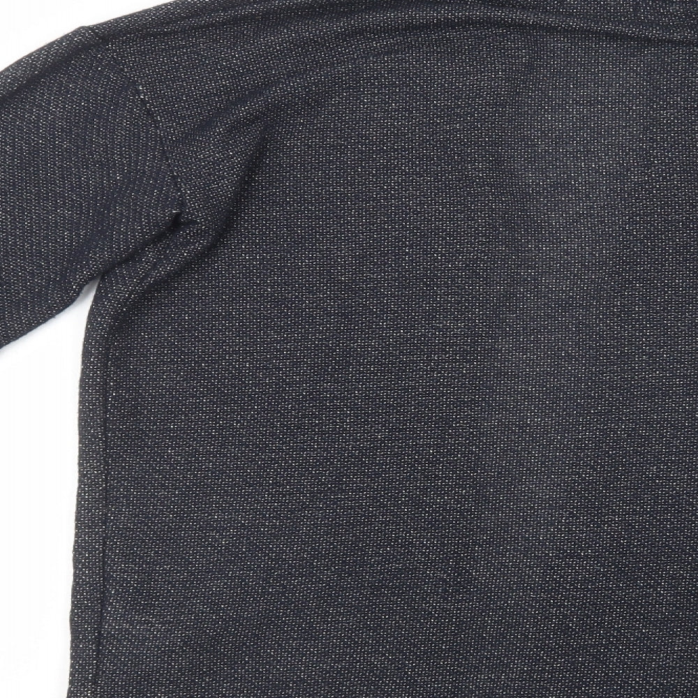 Zara Man Mens Blue V-Neck  Polyester Cardigan Jumper Size S