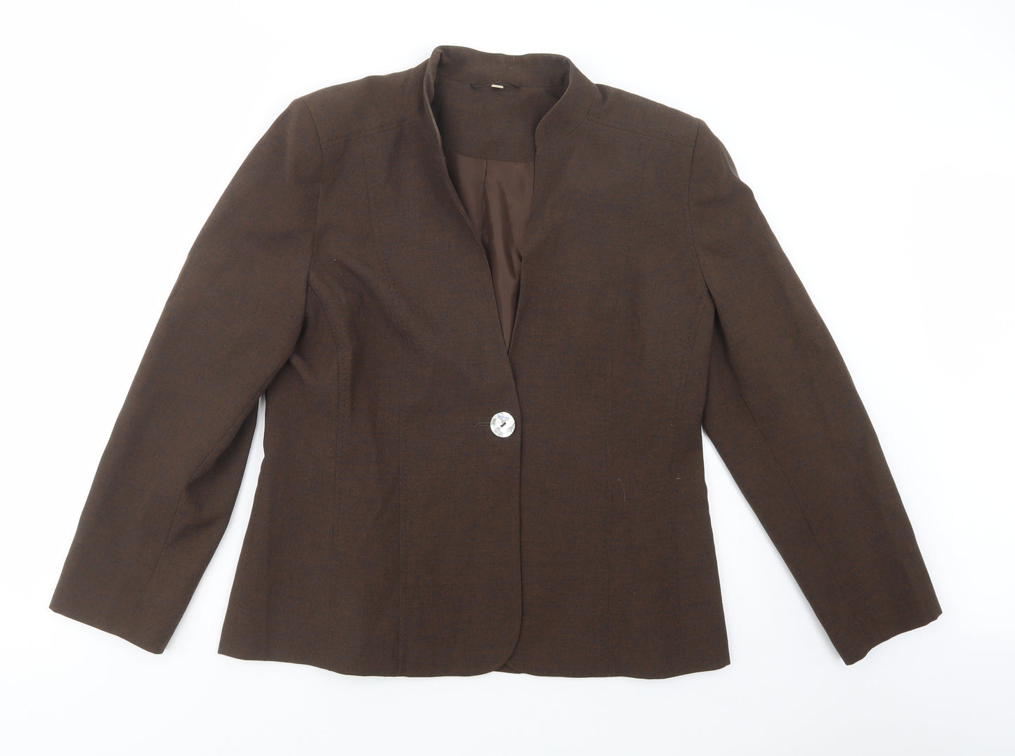 EWM Womens Brown   Jacket Blazer Size 16  Button