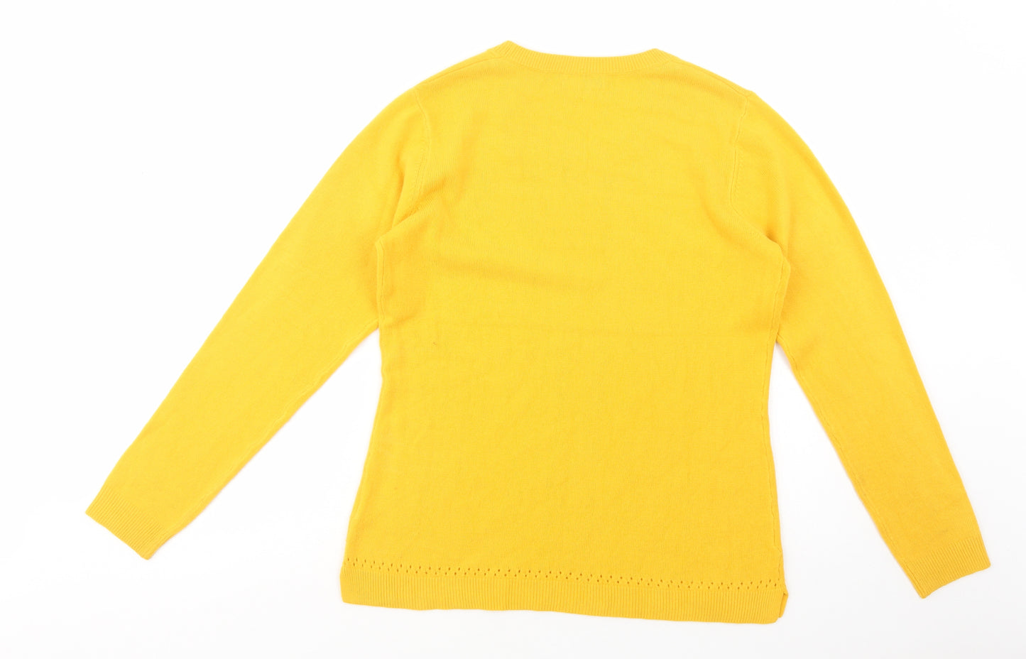 Papaya Womens Yellow Scoop Neck  Acrylic Pullover Jumper Size 14