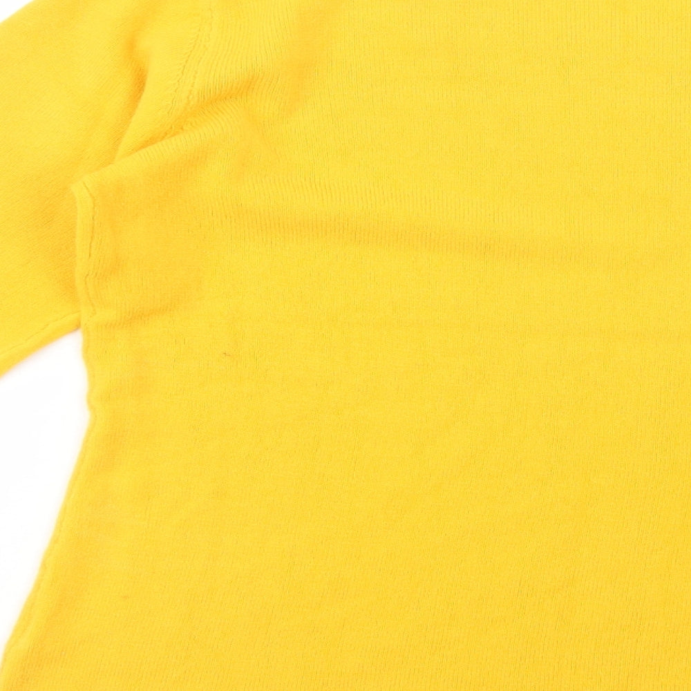 Papaya Womens Yellow Scoop Neck  Acrylic Pullover Jumper Size 14