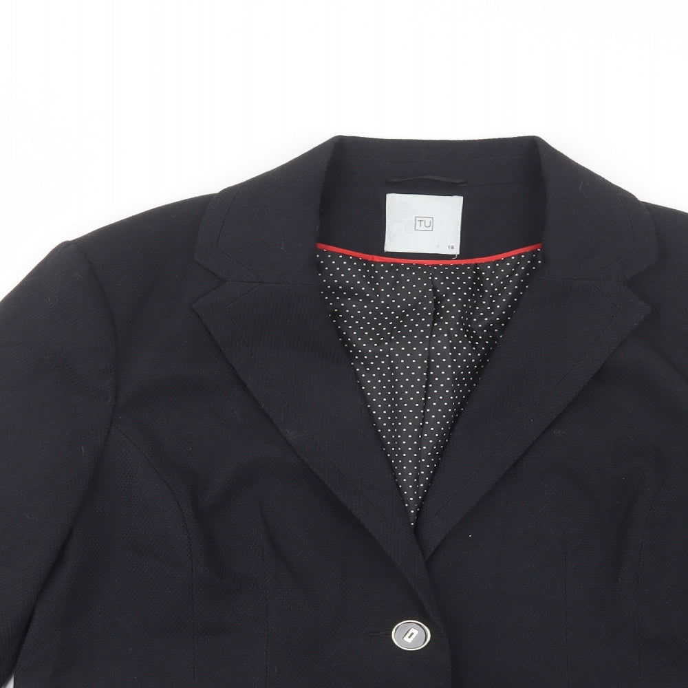 TU Womens Black   Jacket Blazer Size 18  Button