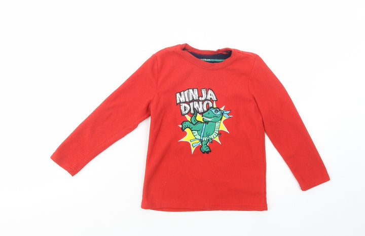Primark Boys Red Polyester Pullover Sweatshirt Size 4-5 Years Pullover - Ninja Dino