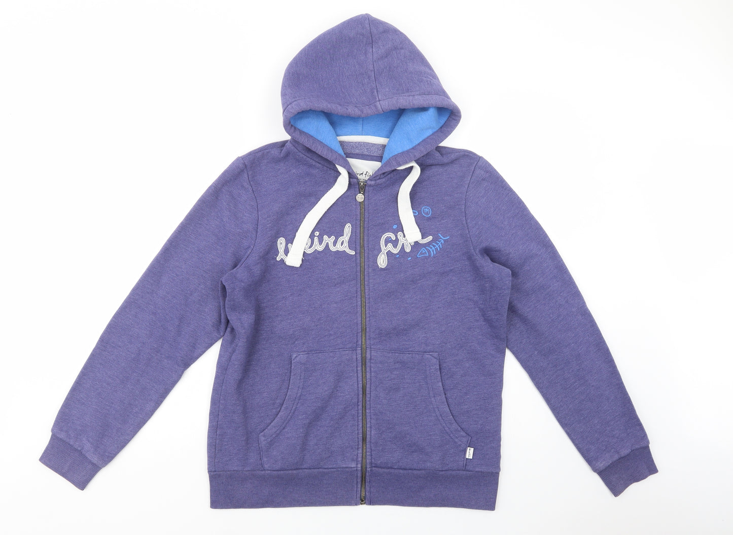 Weird Fish Womens Purple  Cotton Full Zip Hoodie Size 12  Zip
