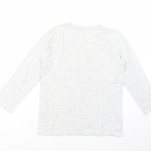 Cool  Boys Grey  Cotton Basic T-Shirt Size 10-11 Years Crew Neck Pullover - Sk8 Board