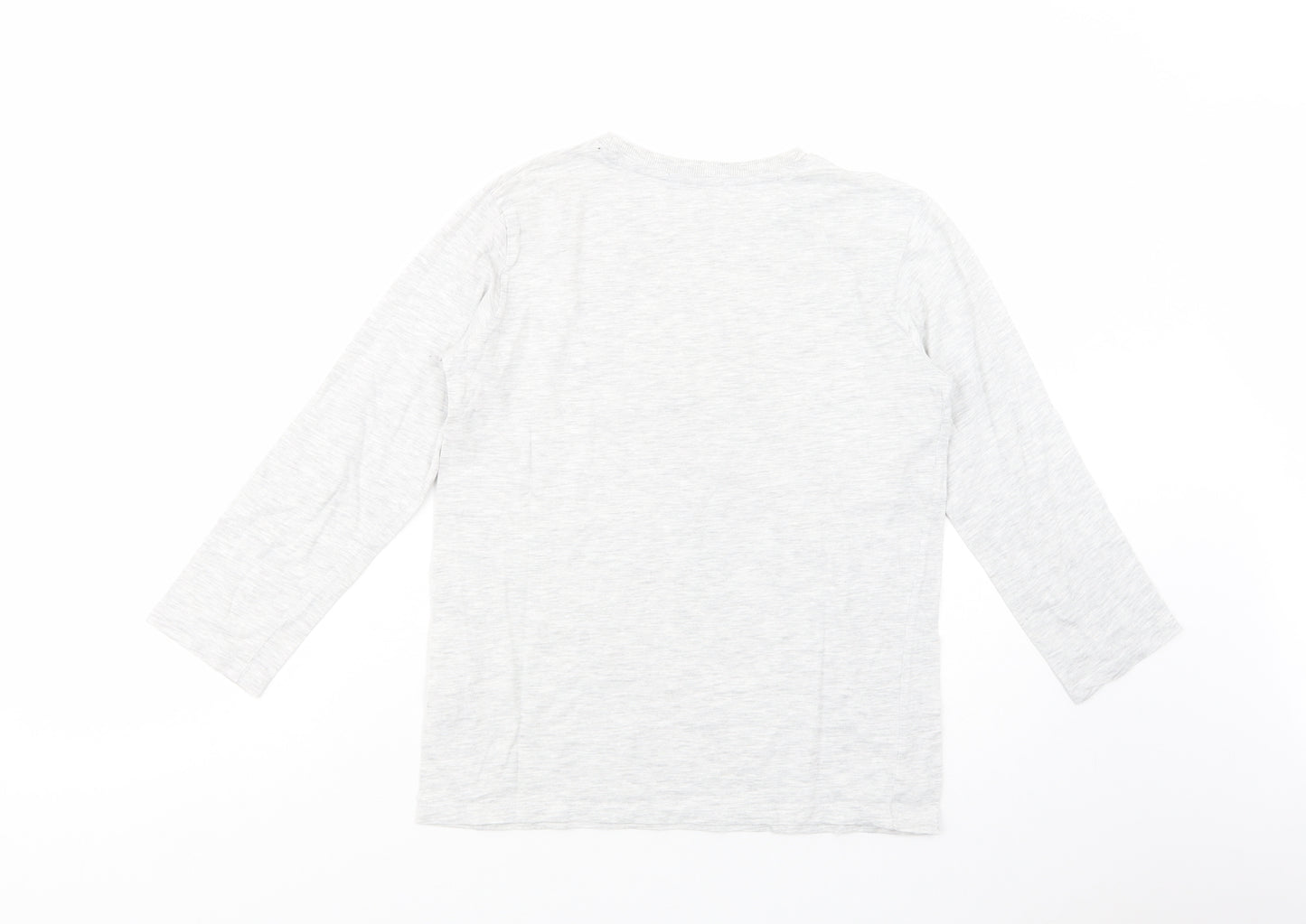 Cool  Boys Grey  Cotton Basic T-Shirt Size 10-11 Years Crew Neck Pullover - Sk8 Board
