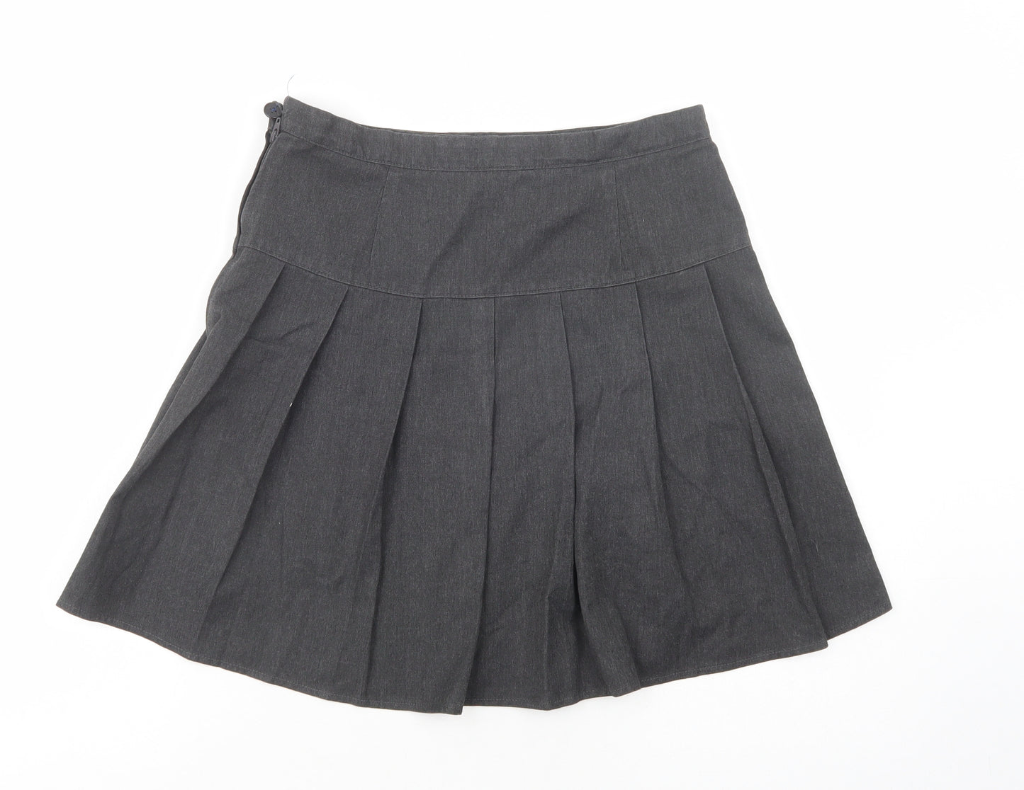 NEXT Girls Grey  Polyester Pleated Skirt Size 13 Years  Regular Zip - School Wear