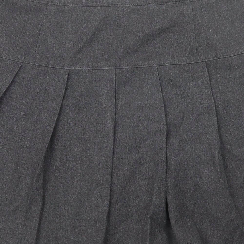 NEXT Girls Grey  Polyester Pleated Skirt Size 13 Years  Regular Zip - School Wear