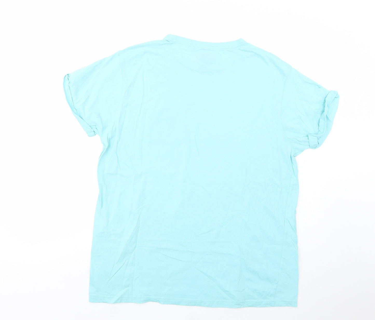 Lee Cooper Mens Blue  Cotton  T-Shirt Size 2XL Crew Neck