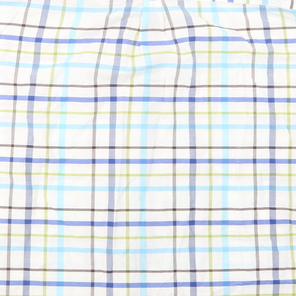 S&C Mens White Plaid Cotton  Button-Up Size 2XL Collared Button