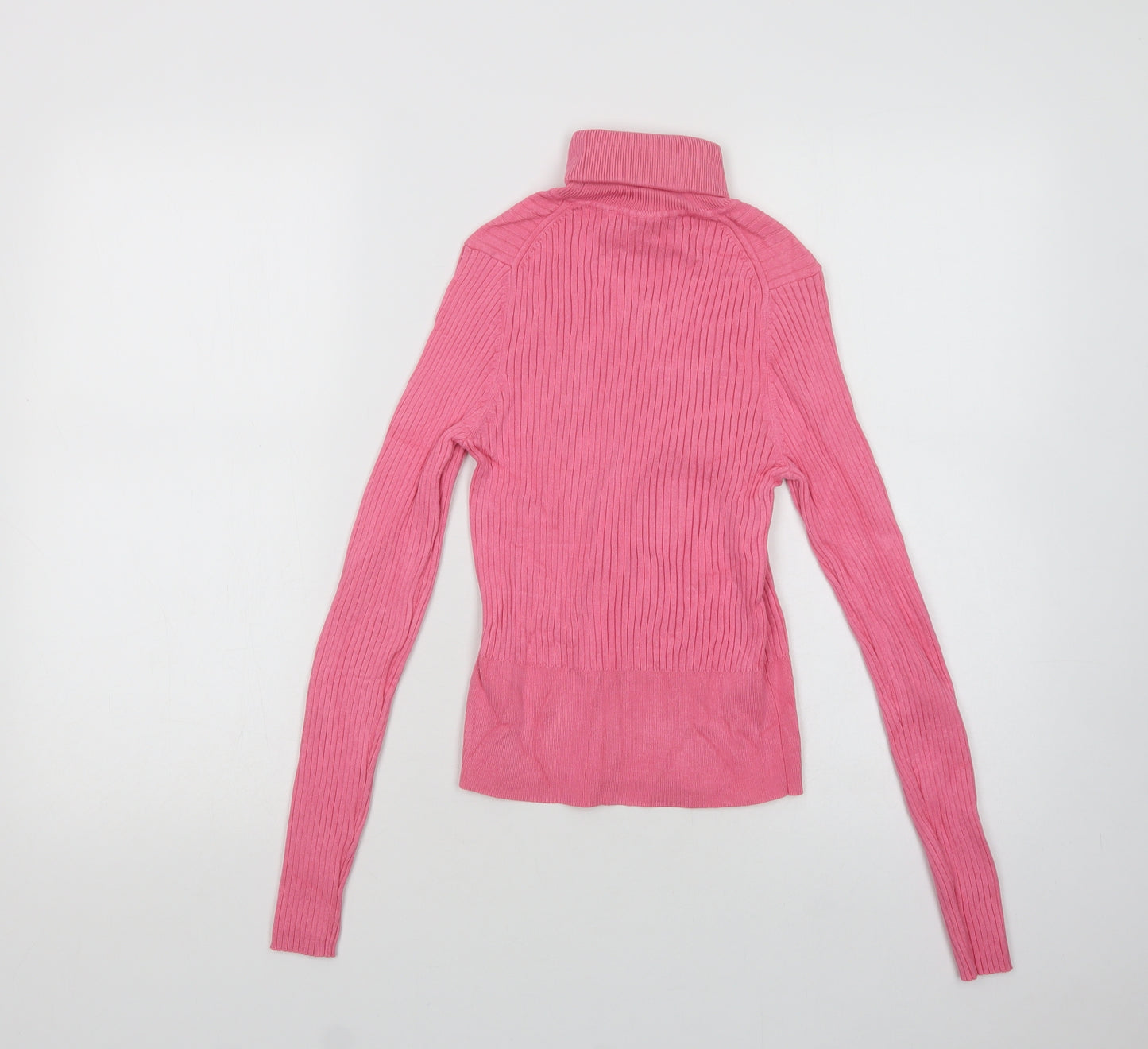 Zara Womens Pink Roll Neck  Viscose Pullover Jumper Size M