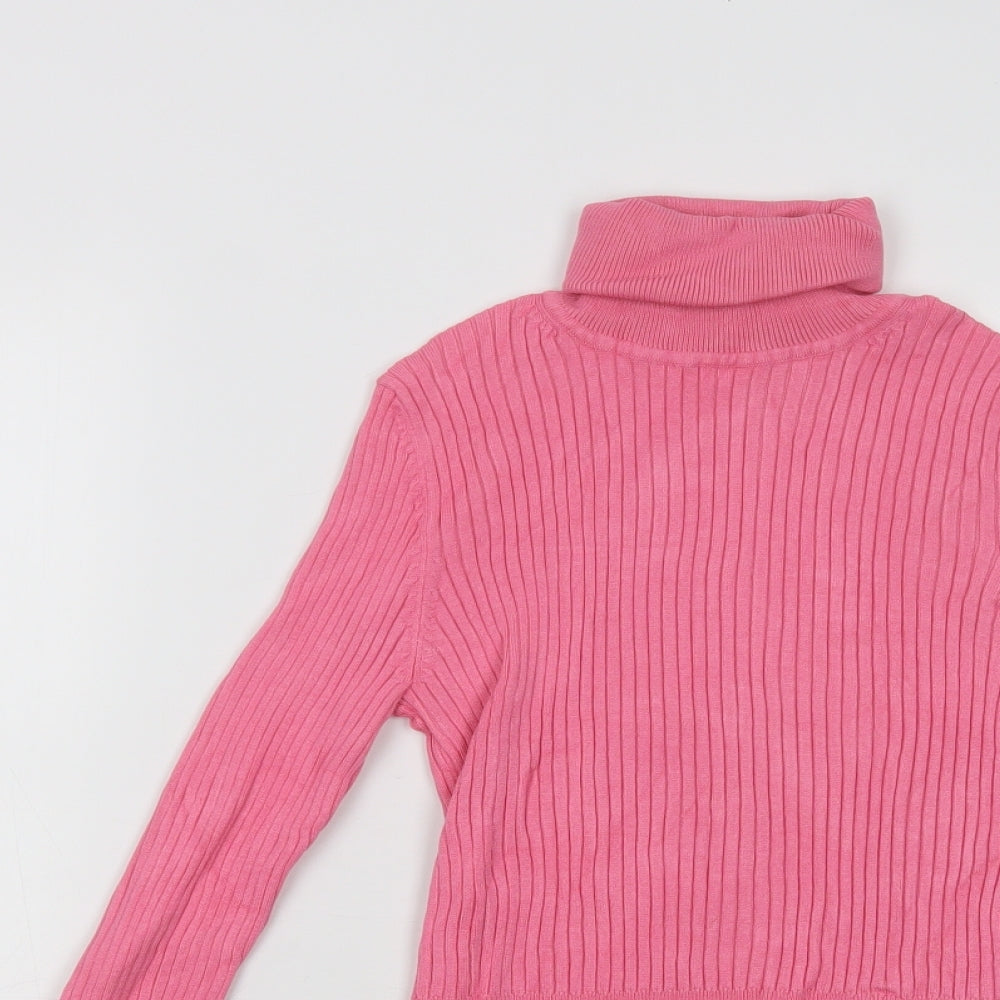 Zara Womens Pink Roll Neck  Viscose Pullover Jumper Size M