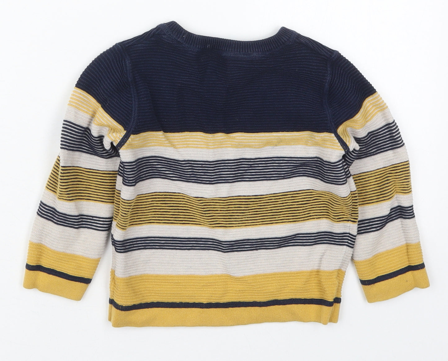 George Boys Yellow Striped Cotton Pullover Sweatshirt Size 2-3 Years  Pullover - Blue