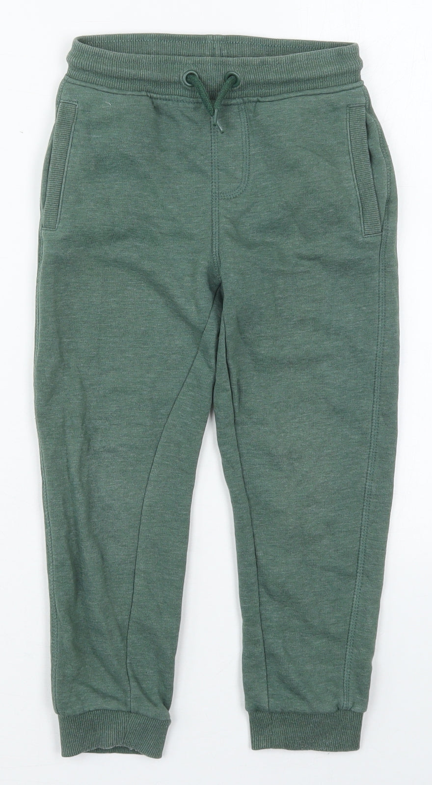 Nutmeg Boys Green  Cotton Sweatpants Trousers Size 5-6 Years  Regular Drawstring
