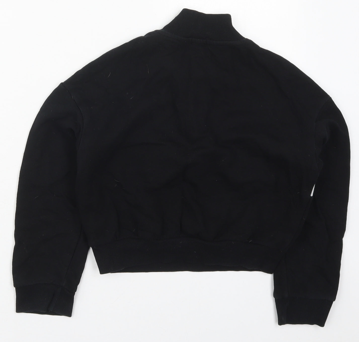 River Island Girls Black  Cotton Pullover Sweatshirt Size 7-8 Years  Pullover