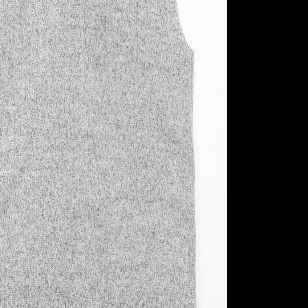 Primark Girls Grey Collared  Acrylic Cardigan Jumper Size 10-11 Years  Hook & Eye
