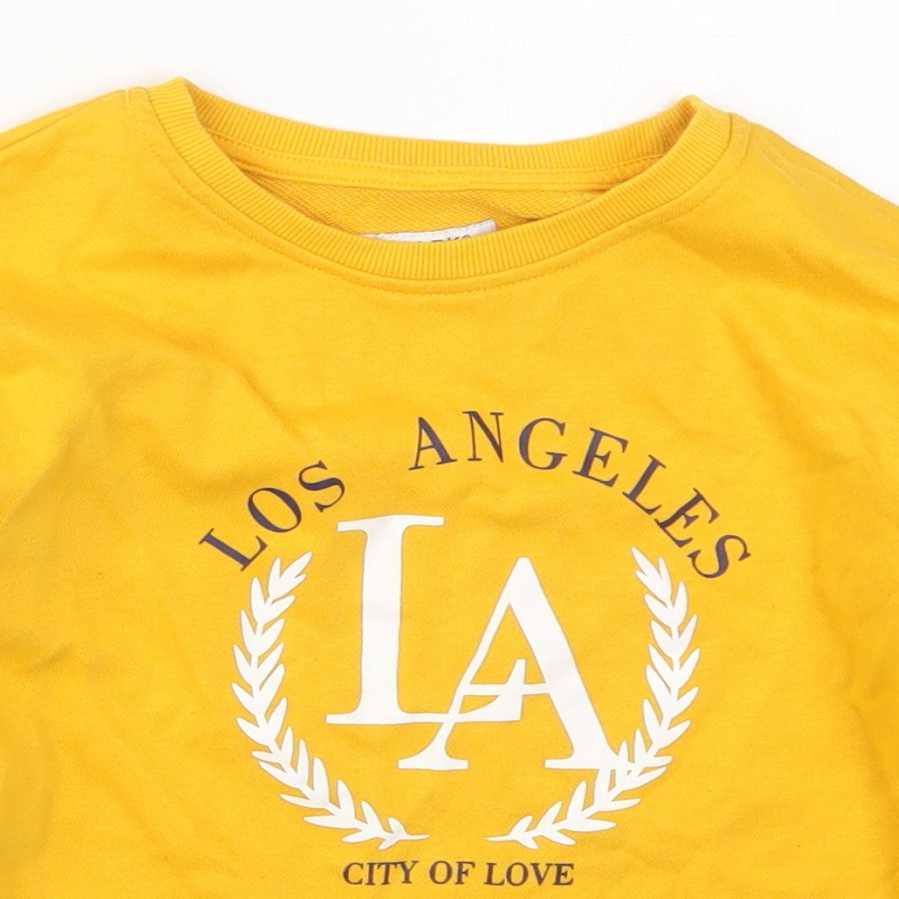 Primark Girls Yellow  Cotton Pullover Sweatshirt Size 7-8 Years  Pullover - Los Angeles