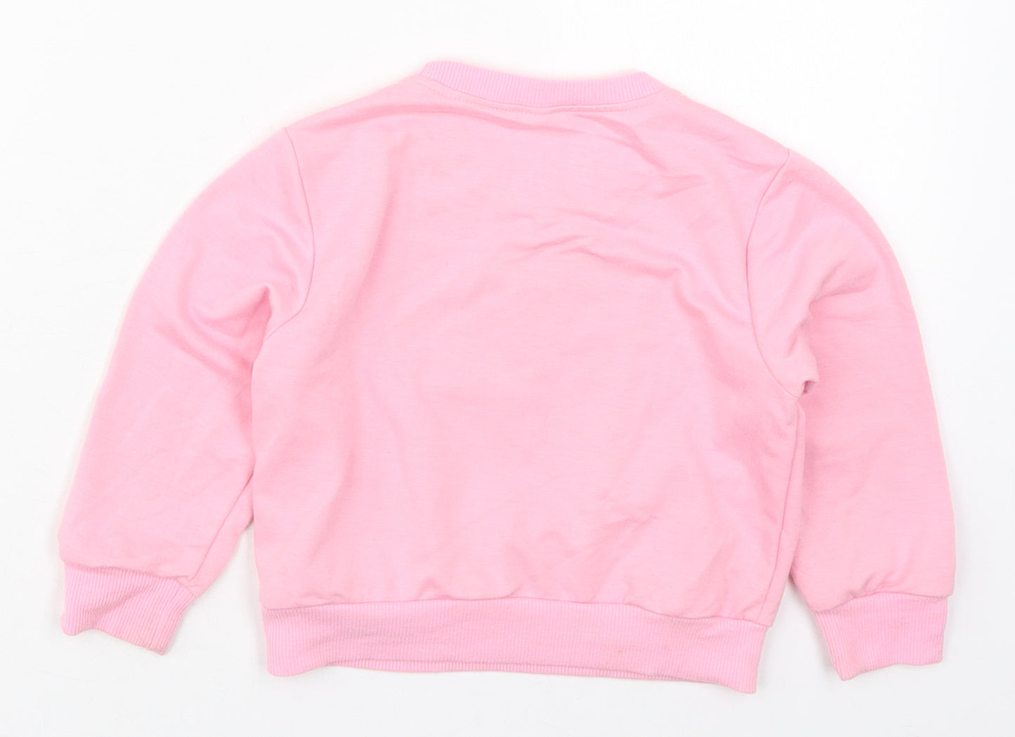SheIn Girls Pink  Cotton Basic T-Shirt Size 24 Months Crew Neck Pullover - Rainbow