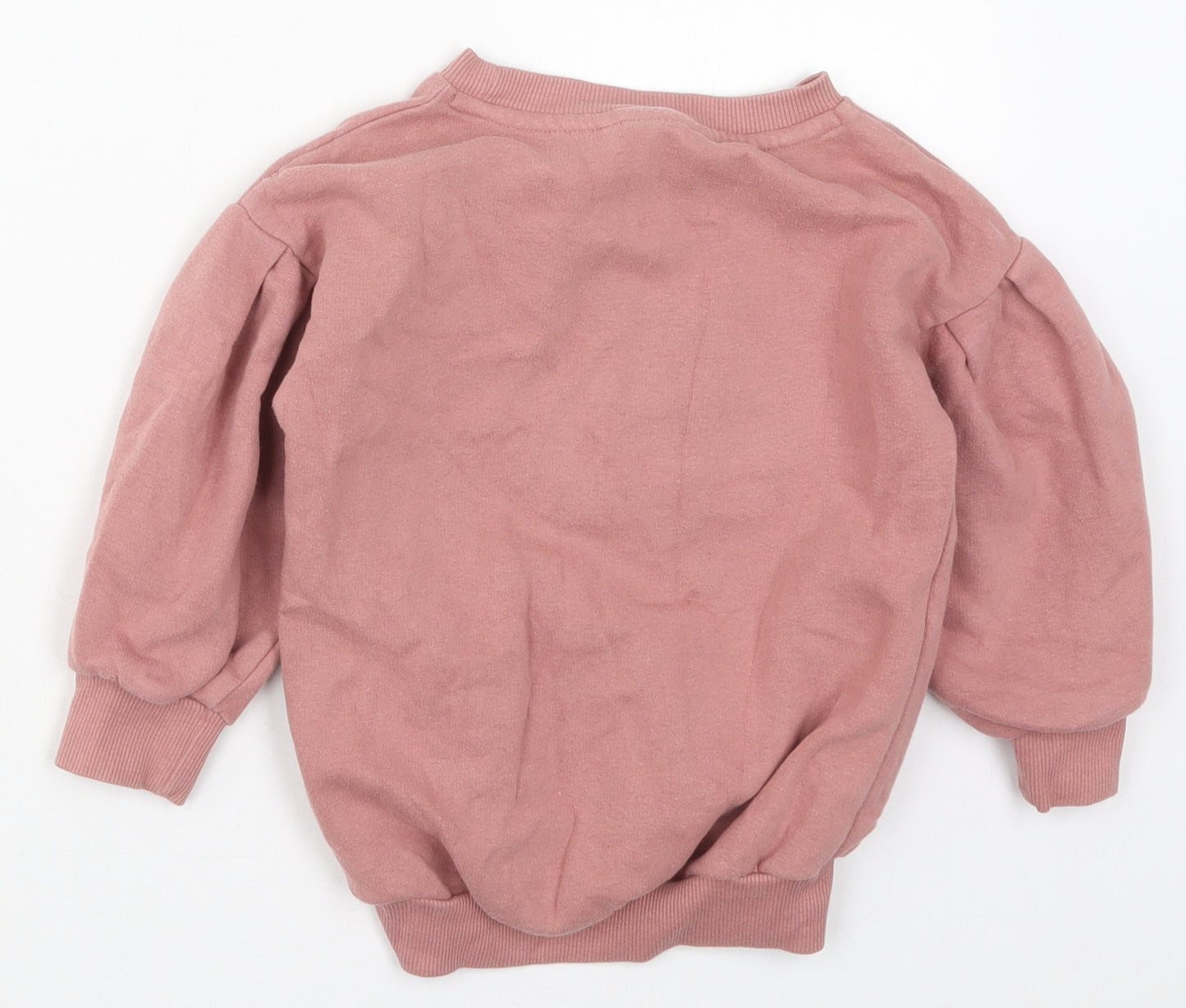 NEXT Girls Pink  Cotton Pullover Sweatshirt Size 3 Years  Pullover - Heart