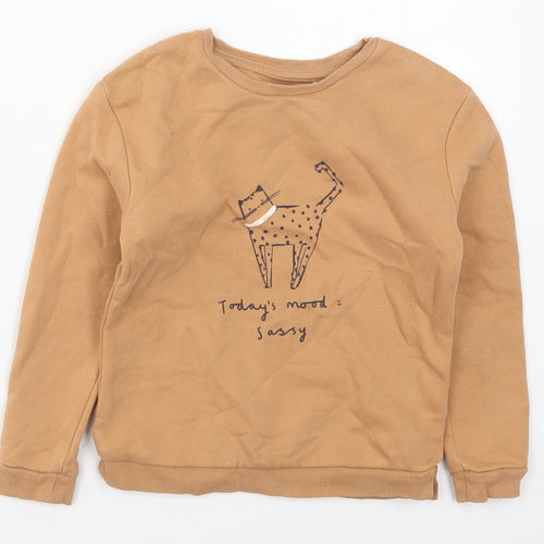 George Girls Brown  Cotton Pullover Sweatshirt Size 5-6 Years  Pullover - Todays Mood Sassy
