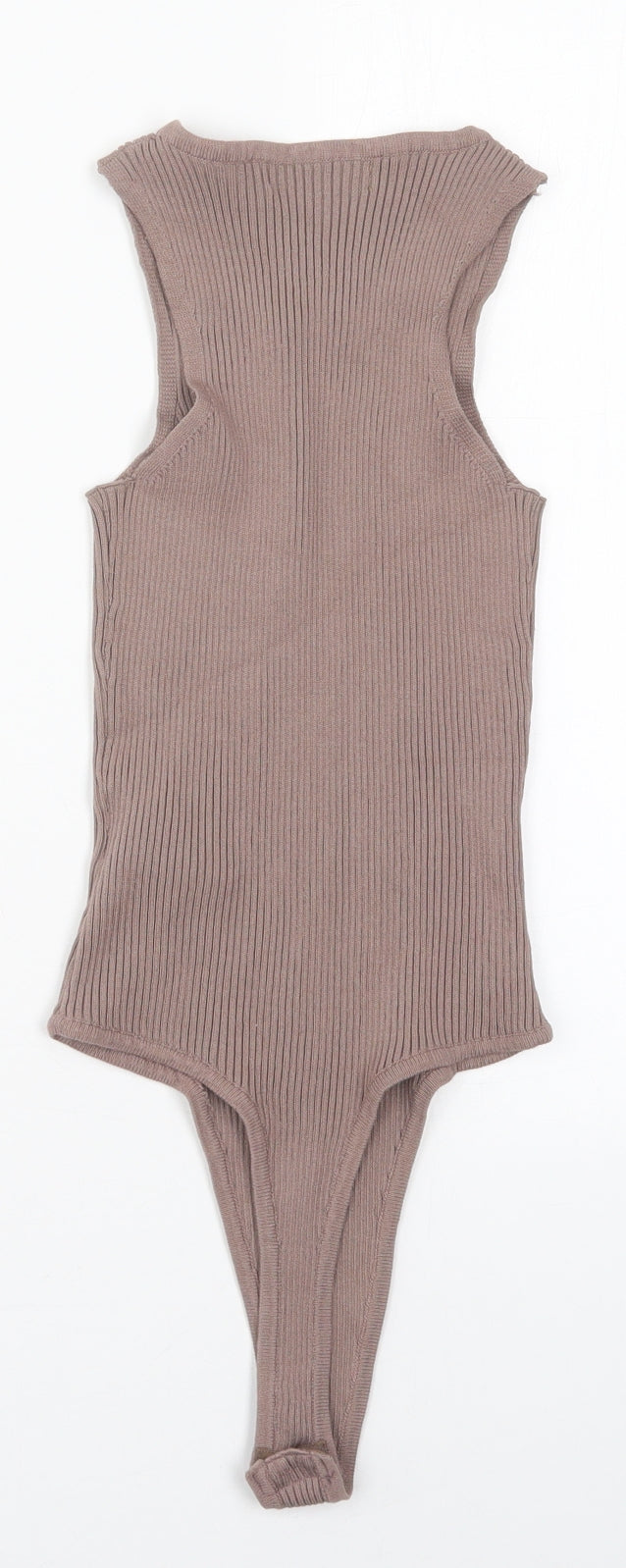 Misspap Womens Brown  Viscose Bodysuit One-Piece Size 10  Button