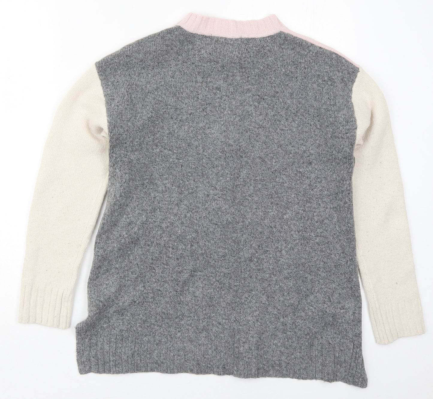 Marks and Spencer Womens Pink Crew Neck  Acrylic Pullover Jumper Size S   - Colour Block