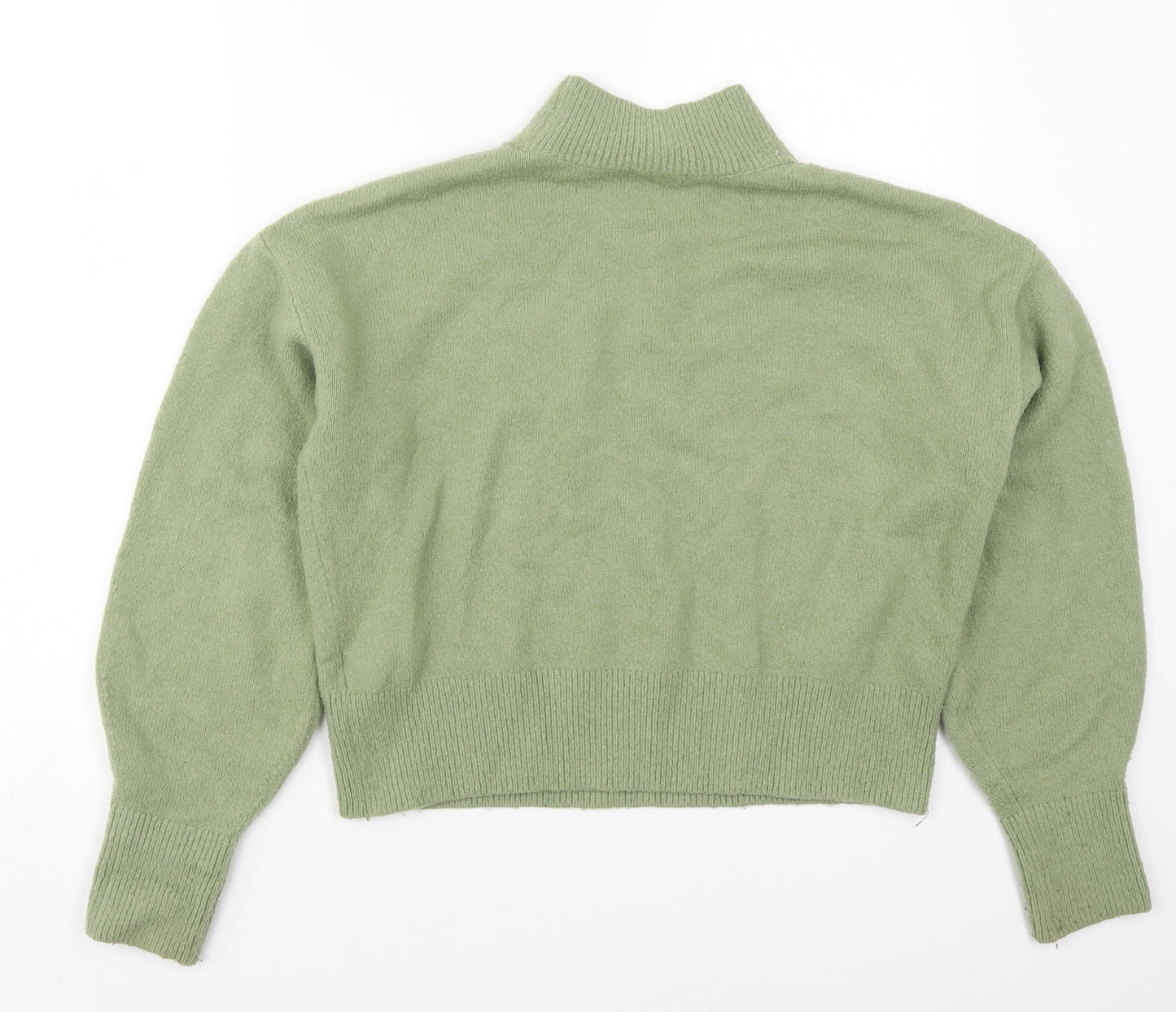 & Other Stories Womens Green Mock Neck  Acrylic Pullover Jumper Size S