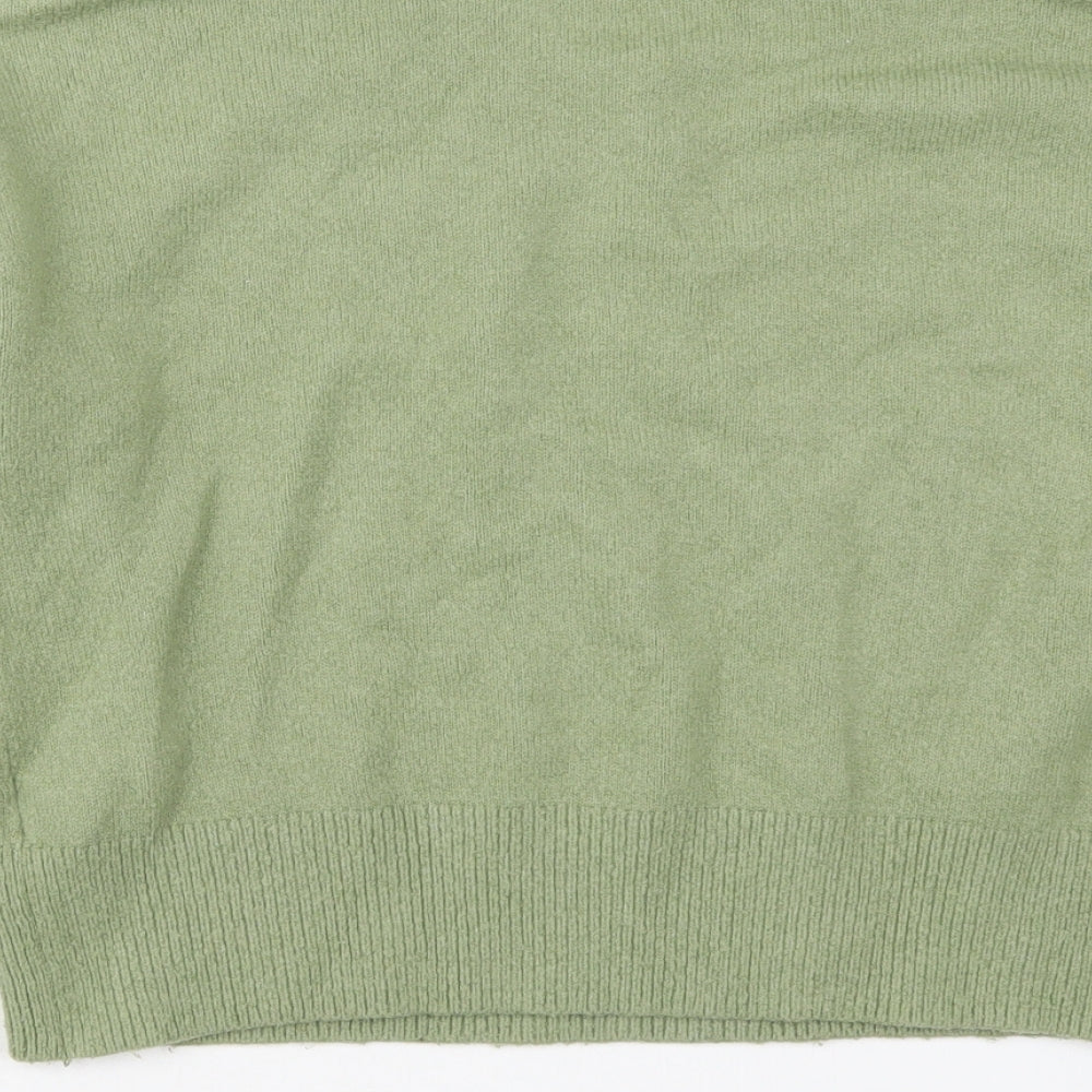 & Other Stories Womens Green Mock Neck  Acrylic Pullover Jumper Size S