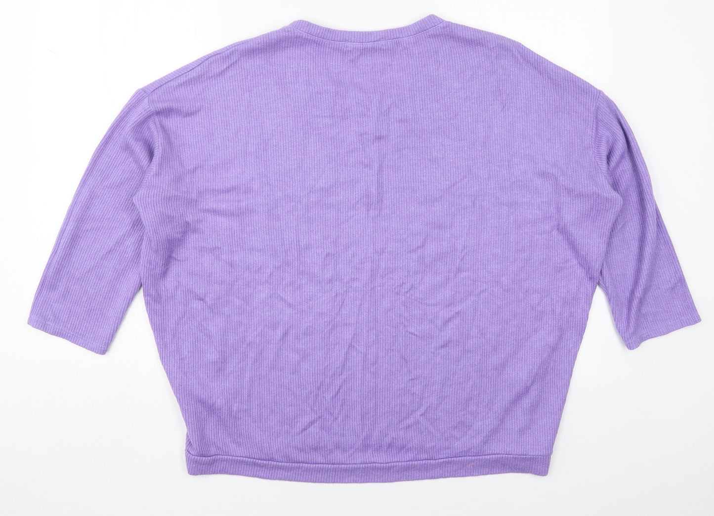 Alexara Womens Purple Round Neck  Viscose Pullover Jumper Size L