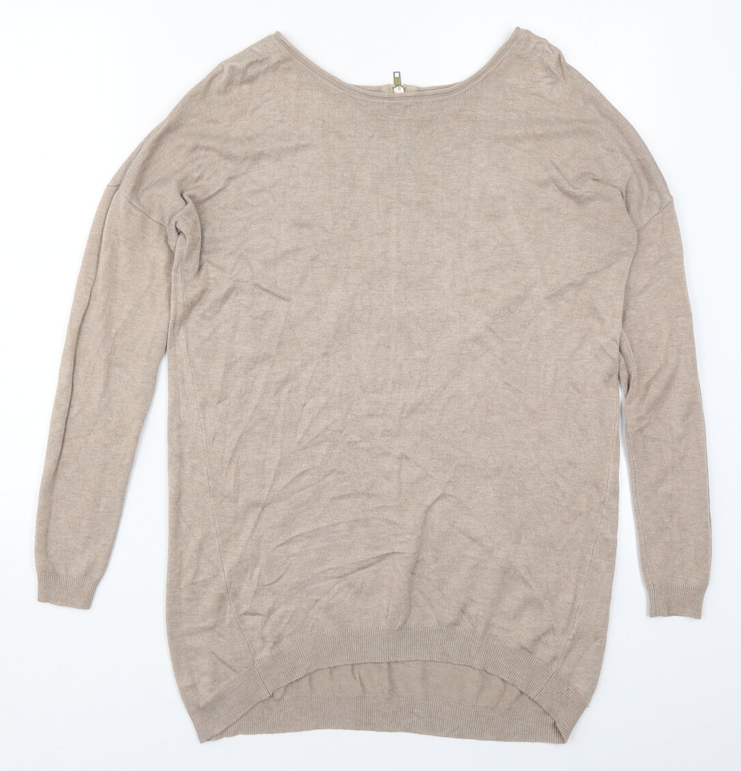 Atmosphere Womens Beige Boat Neck  Viscose Pullover Jumper Size XS