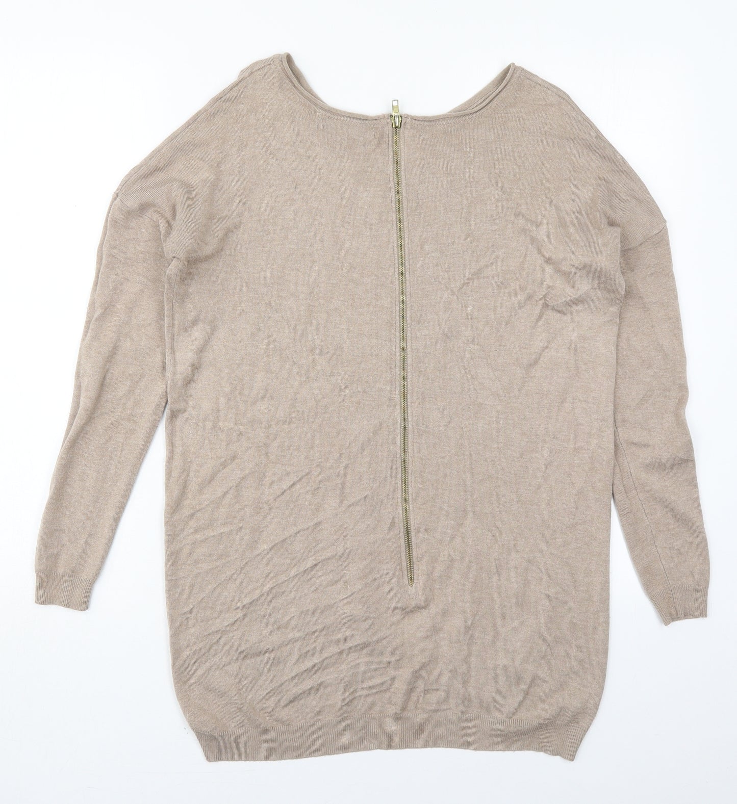 Atmosphere Womens Beige Boat Neck  Viscose Pullover Jumper Size XS