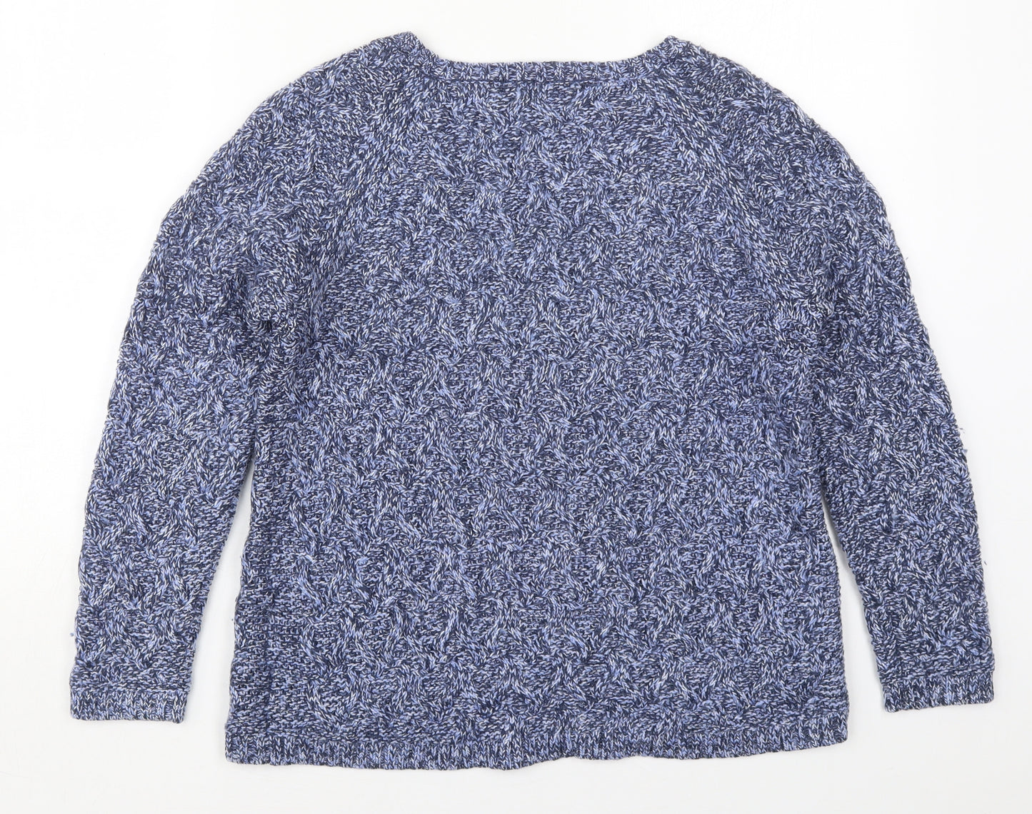 Marks and Spencer Womens Blue Round Neck  Acrylic Pullover Jumper Size 10