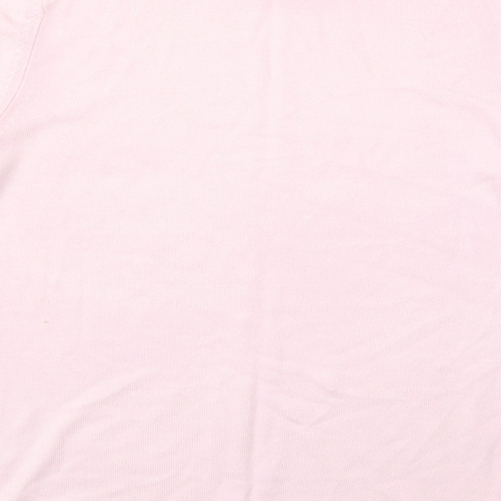 Papaya Womens Pink Crew Neck  Acrylic Pullover Jumper Size 14