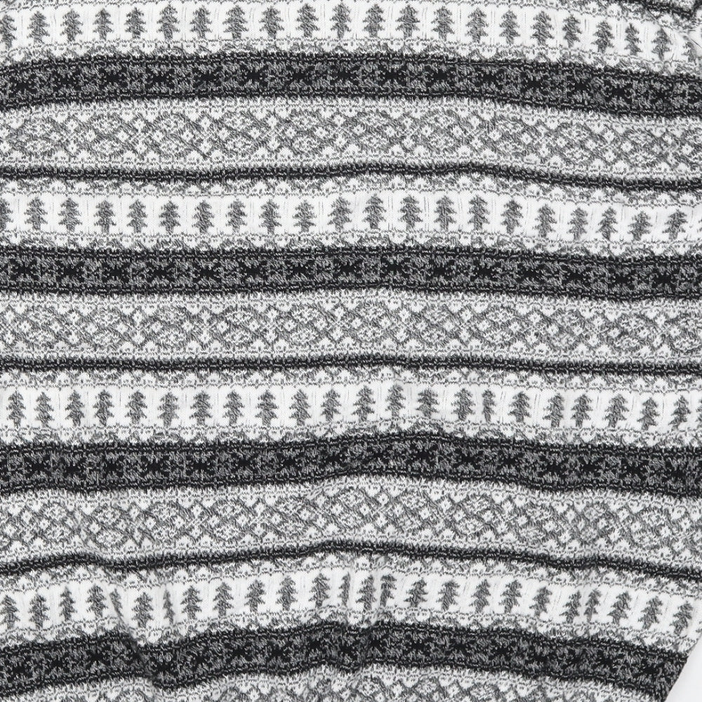 Peacocks Mens Grey Crew Neck Geometric Cotton Pullover Jumper Size XL
